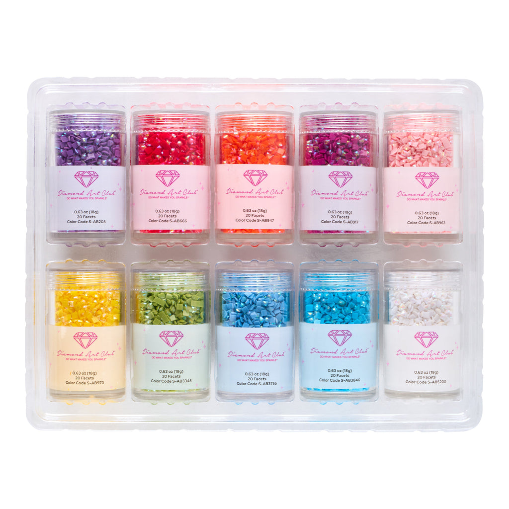 Aurora Borealis - Rainbow Square (Set of 10) O2