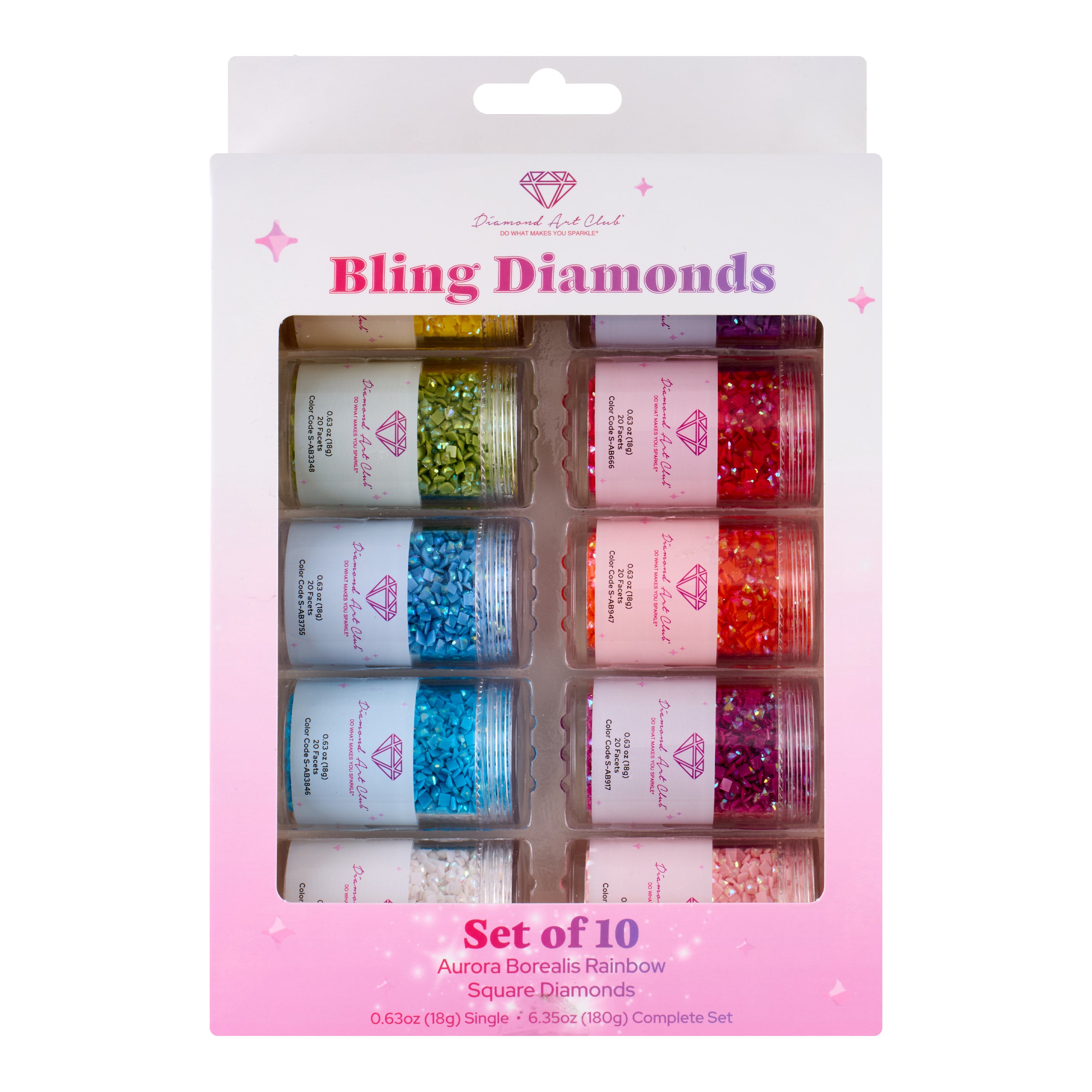 Aurora Borealis - Rainbow Square (Set of 10) O2