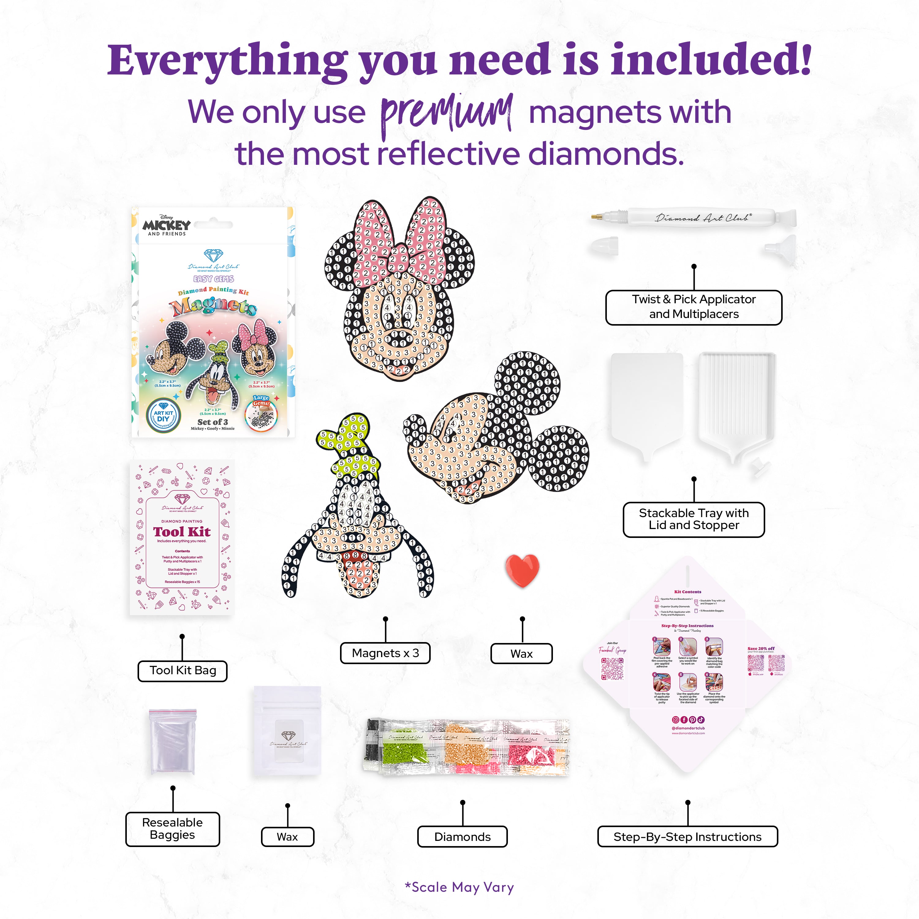 Easy Gem™ Magnets - Mickey and Friends™ (Set of 3) K4