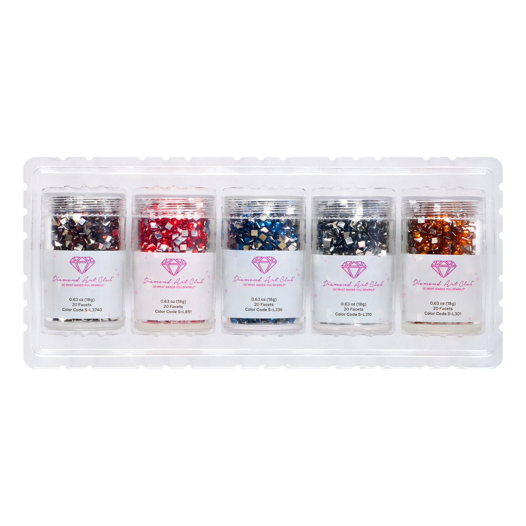 Iridescent - Jewel Tones Square  (Set of 5) E0