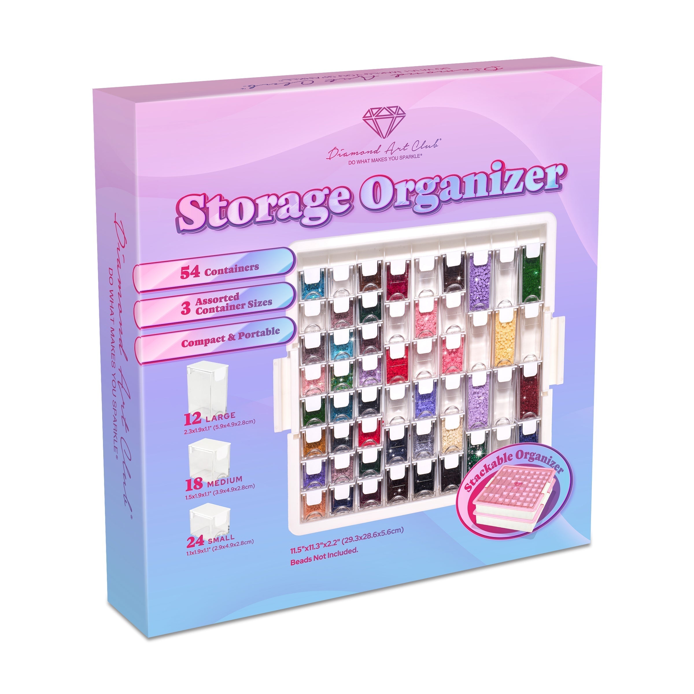 Premium 54-Container Diamond Storage Organizer O7