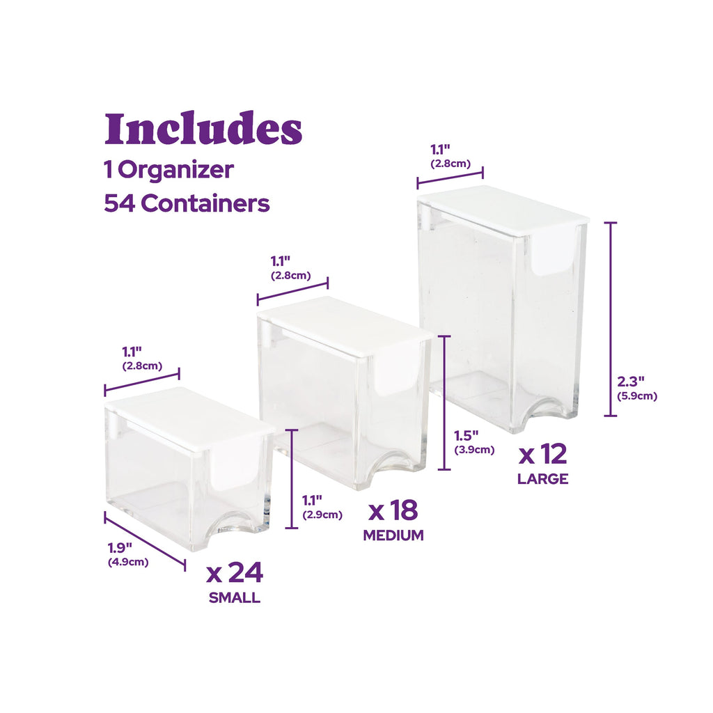 Premium 54-Container Diamond Storage Organizer O7